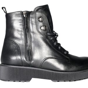 Anfibi neri vera pelle “Chiaka”