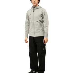 Diagonal Raised Fleece Goggle Zipped Hoodie