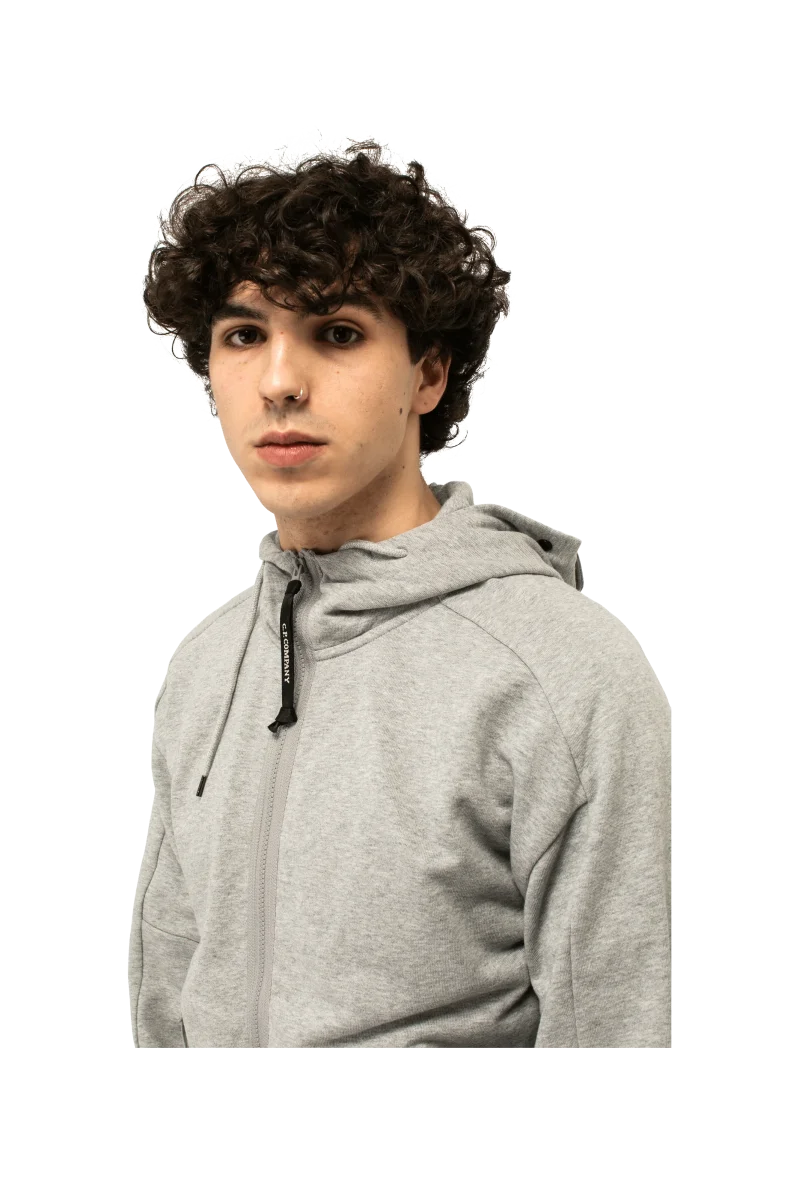 Diagonal Raised Fleece Goggle Zipped Hoodie - immagine 5