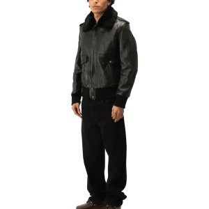 A-2 Naked Cowhide Leather Flight Jacket