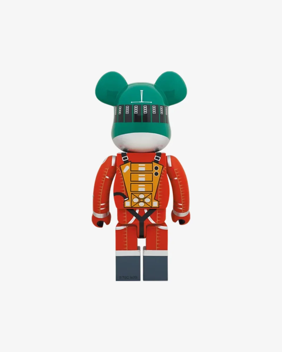 2001: A Space Odyssey Space Suit Green Helmet And Orange Suit Bearbrick 1000% - immagine 3