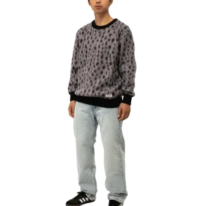 Leopard Mohair Crewneck Sweater