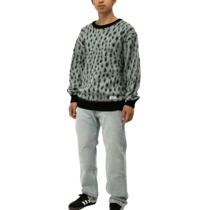 Leopard Mohair Crewneck Sweater