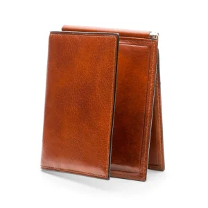 Old Leather Money Clip W/ Pocket