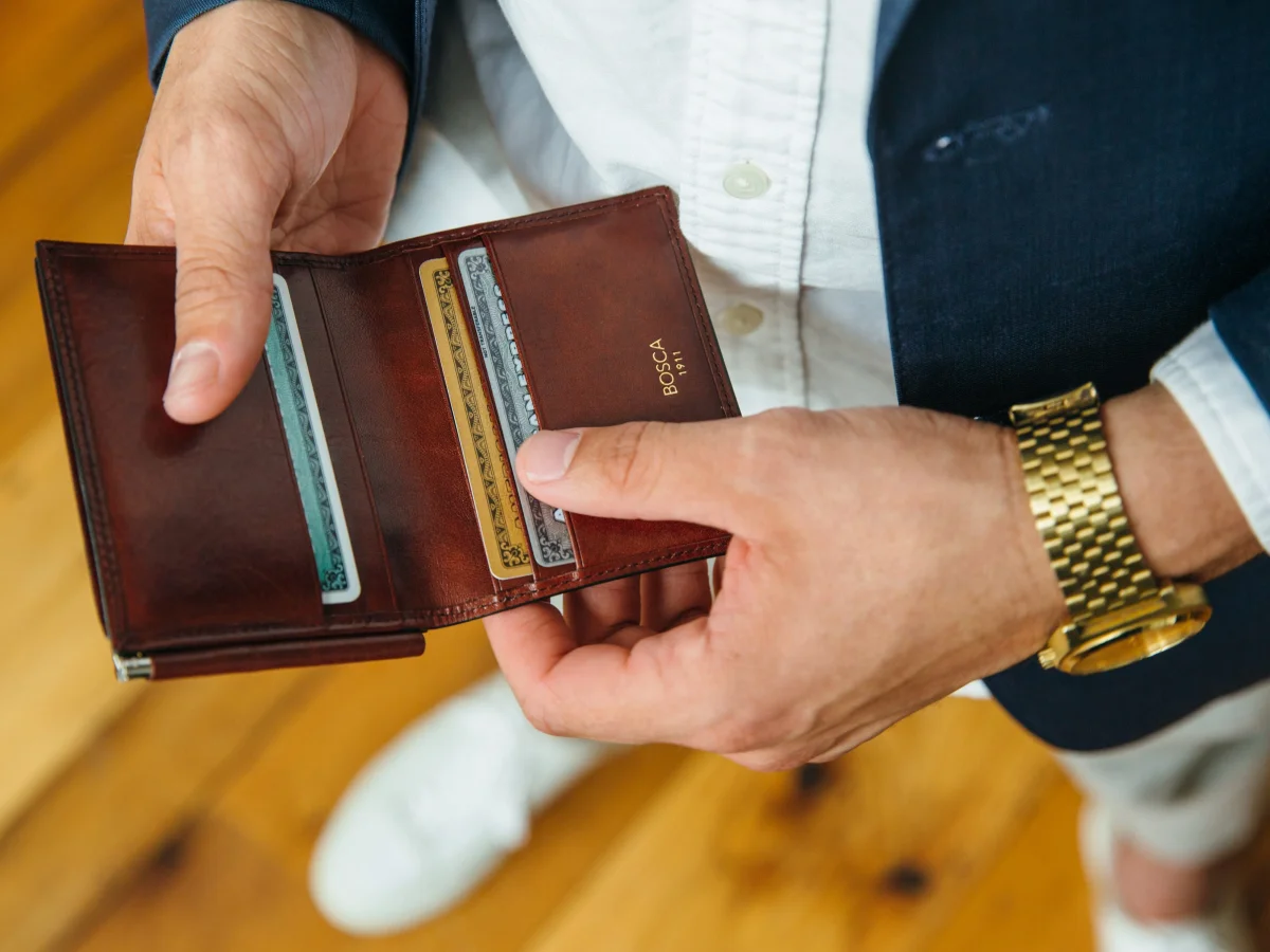 Old Leather Money Clip W/ Pocket - immagine 3