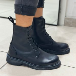 Anfibi Neri vera pelle “Brooklyn”