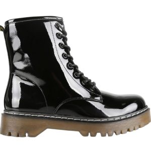 Anfibi neri di vernice da donna “Paint”