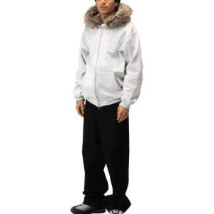 Zip-Up Hoodie With Fur