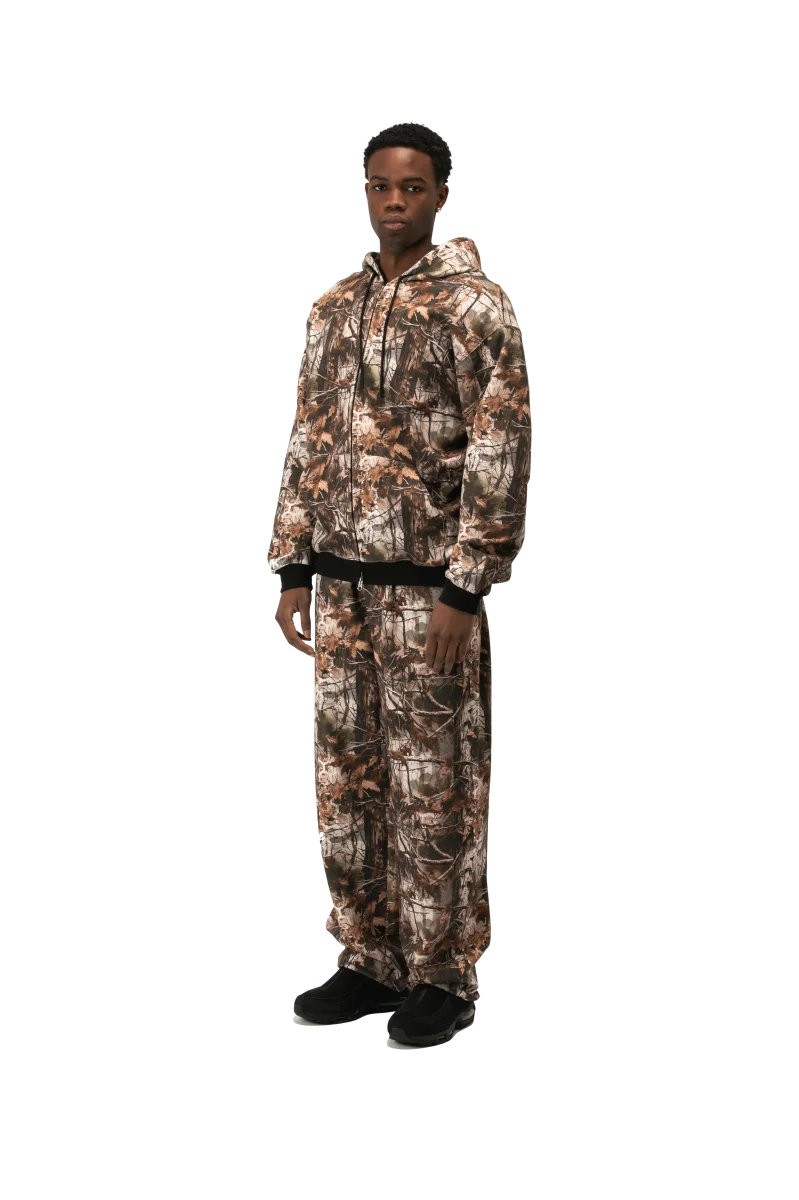 Camo Print Scuba Zip-Up Hoodie - immagine 2