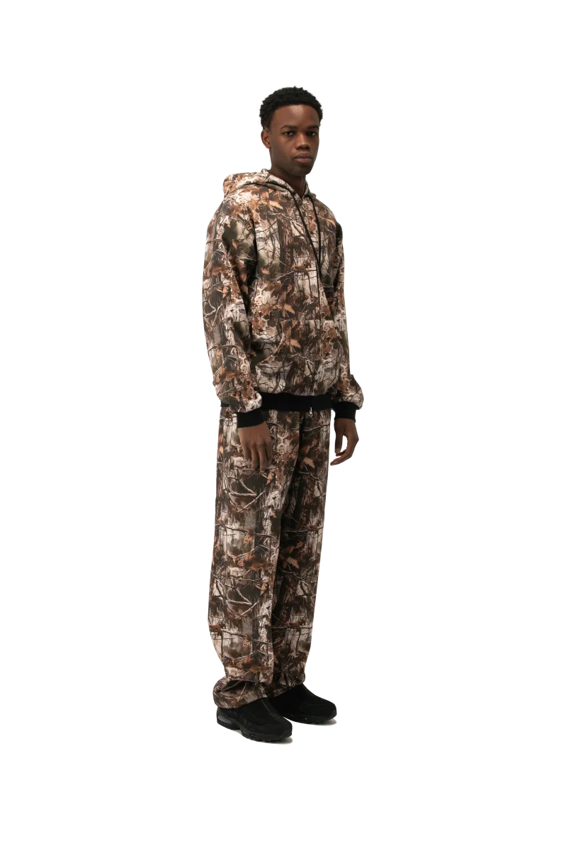 Camo Print Scuba Zip-Up Hoodie - immagine 3