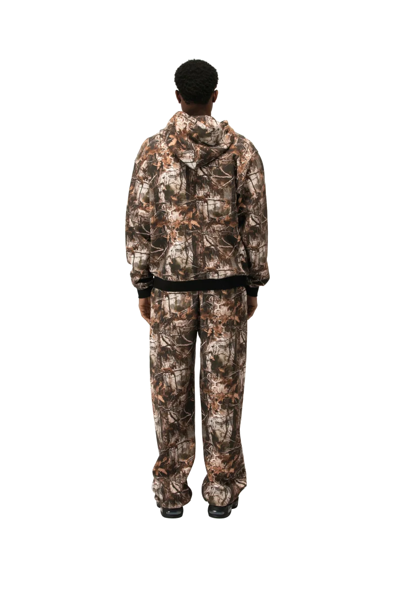 Camo Print Scuba Zip-Up Hoodie - immagine 4