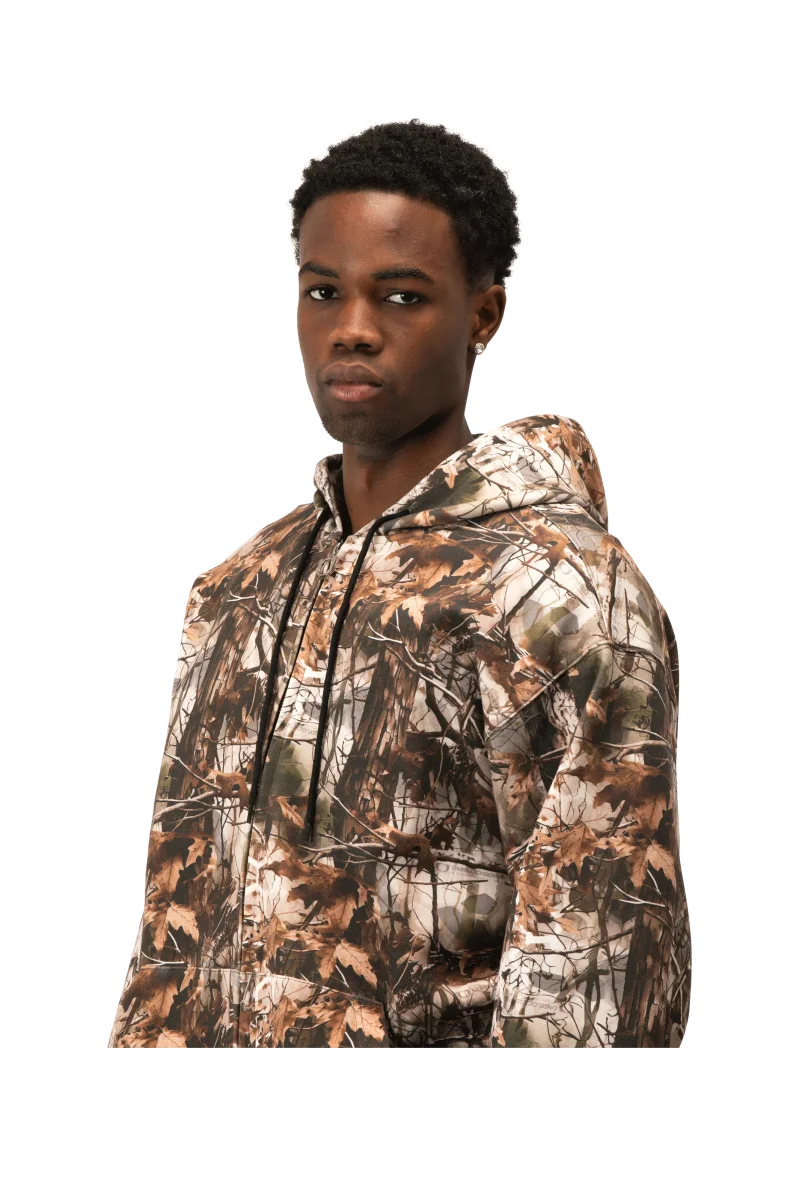 Camo Print Scuba Zip-Up Hoodie - immagine 5