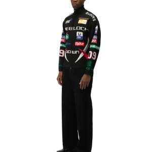 Jacquard Zip-Up Knitted Jacket