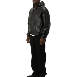 Active Leather Jacket Studded Logo