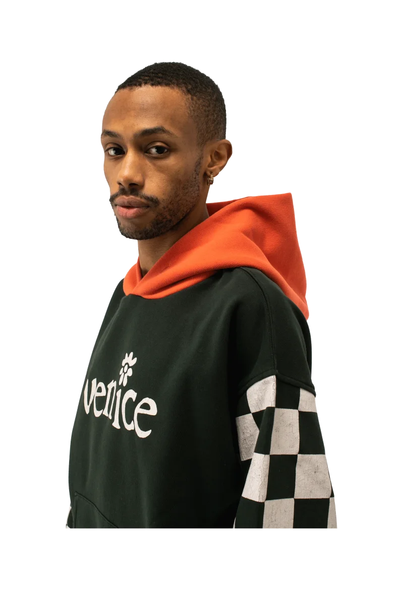 Venice Checker Sleeve Hoodie Knit - immagine 5