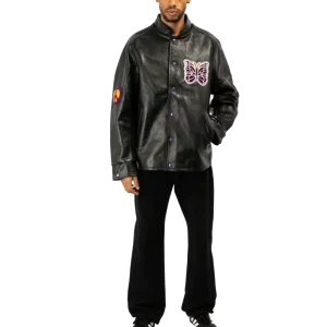 Cowhide Leather Letterman Jacket