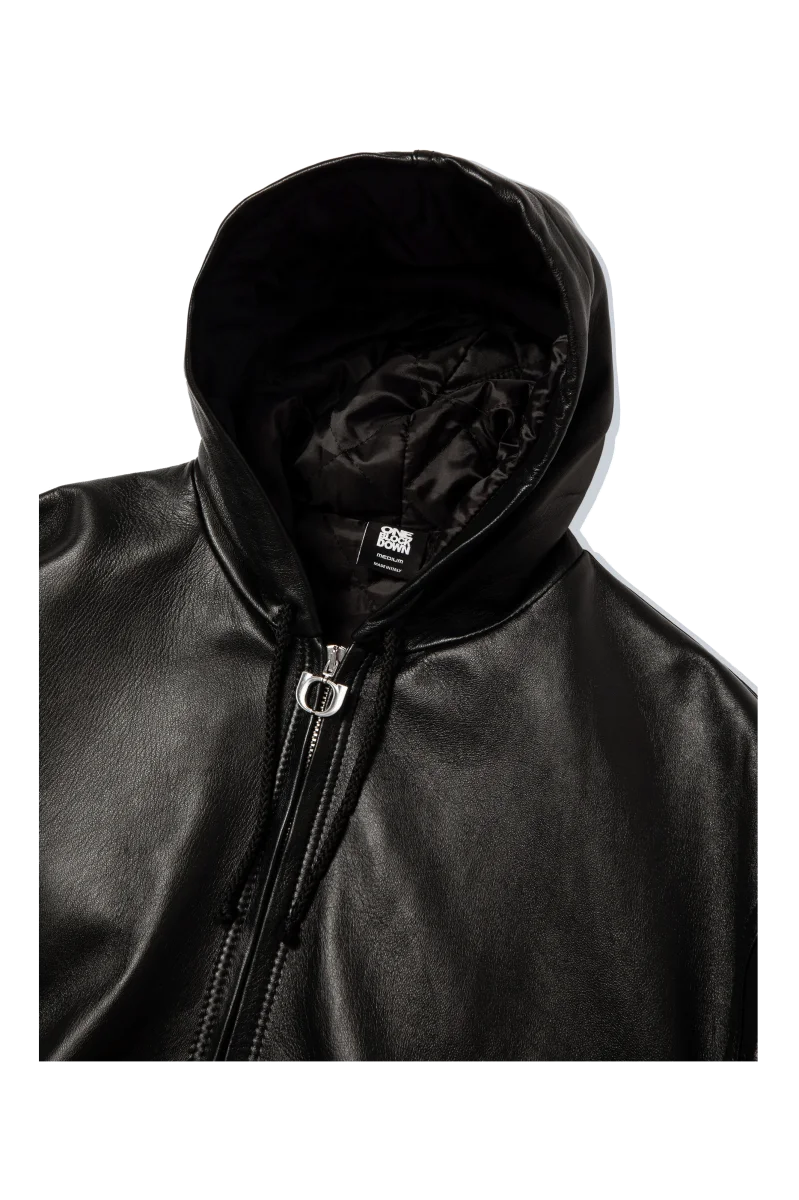 Leather Bomber With Hood - immagine 7