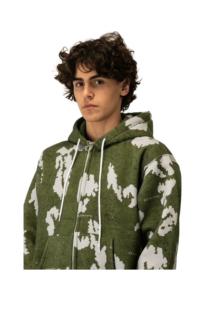 Moss Digi Camo Zipped Hoodie - immagine 5
