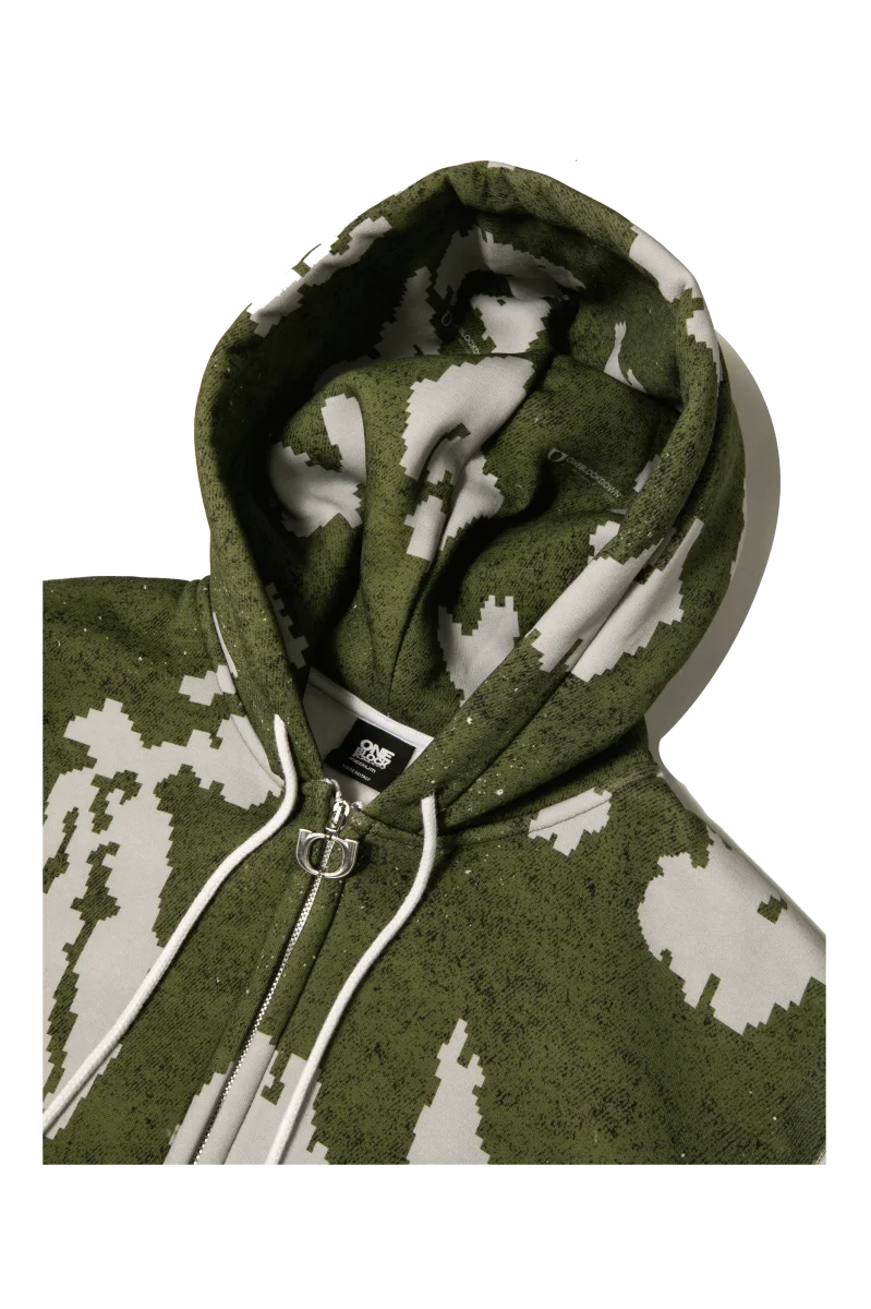 Moss Digi Camo Zipped Hoodie - immagine 6