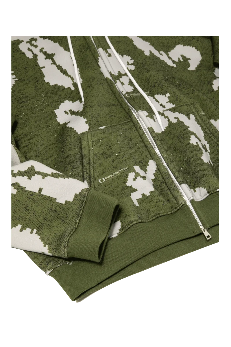 Moss Digi Camo Zipped Hoodie - immagine 7