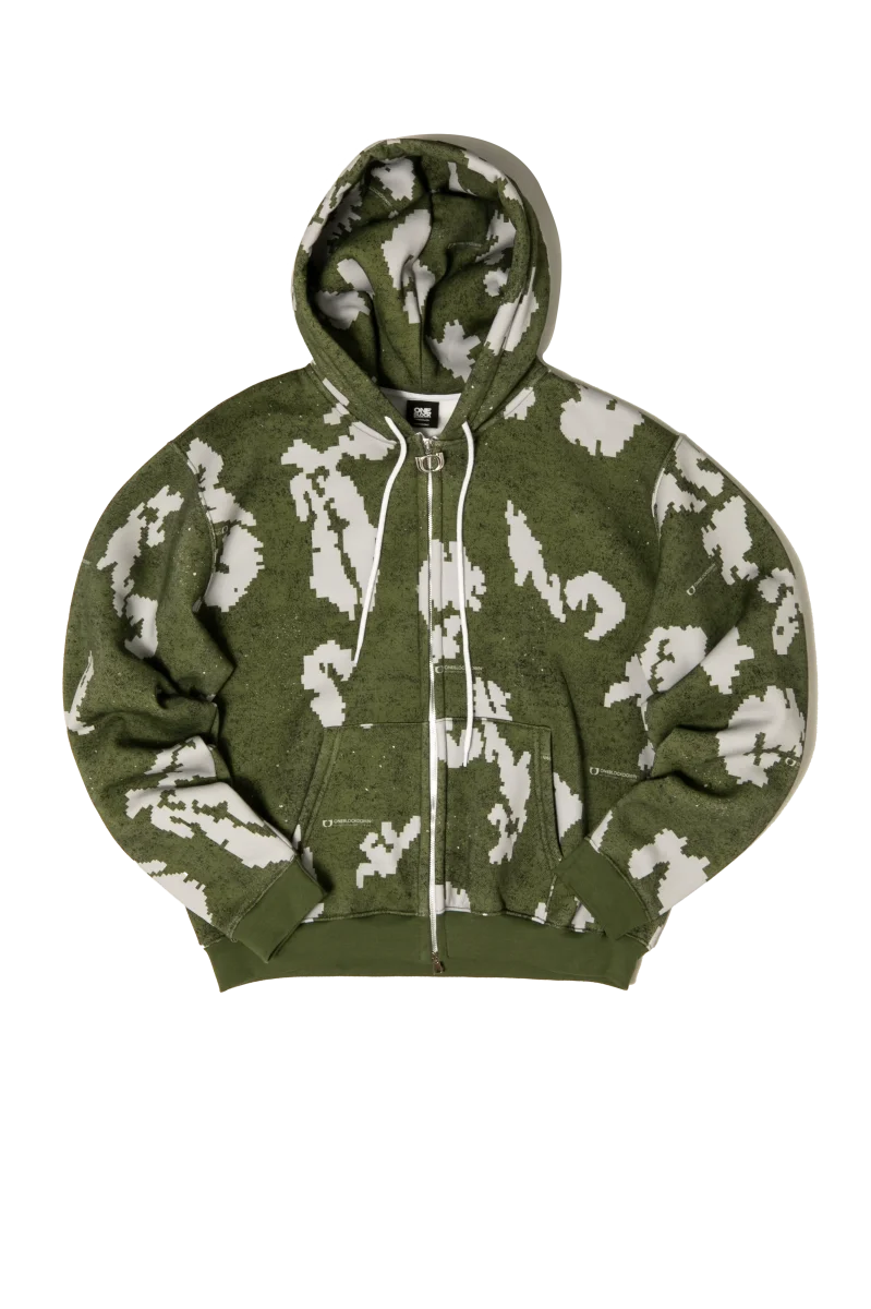 Moss Digi Camo Zipped Hoodie - immagine 8