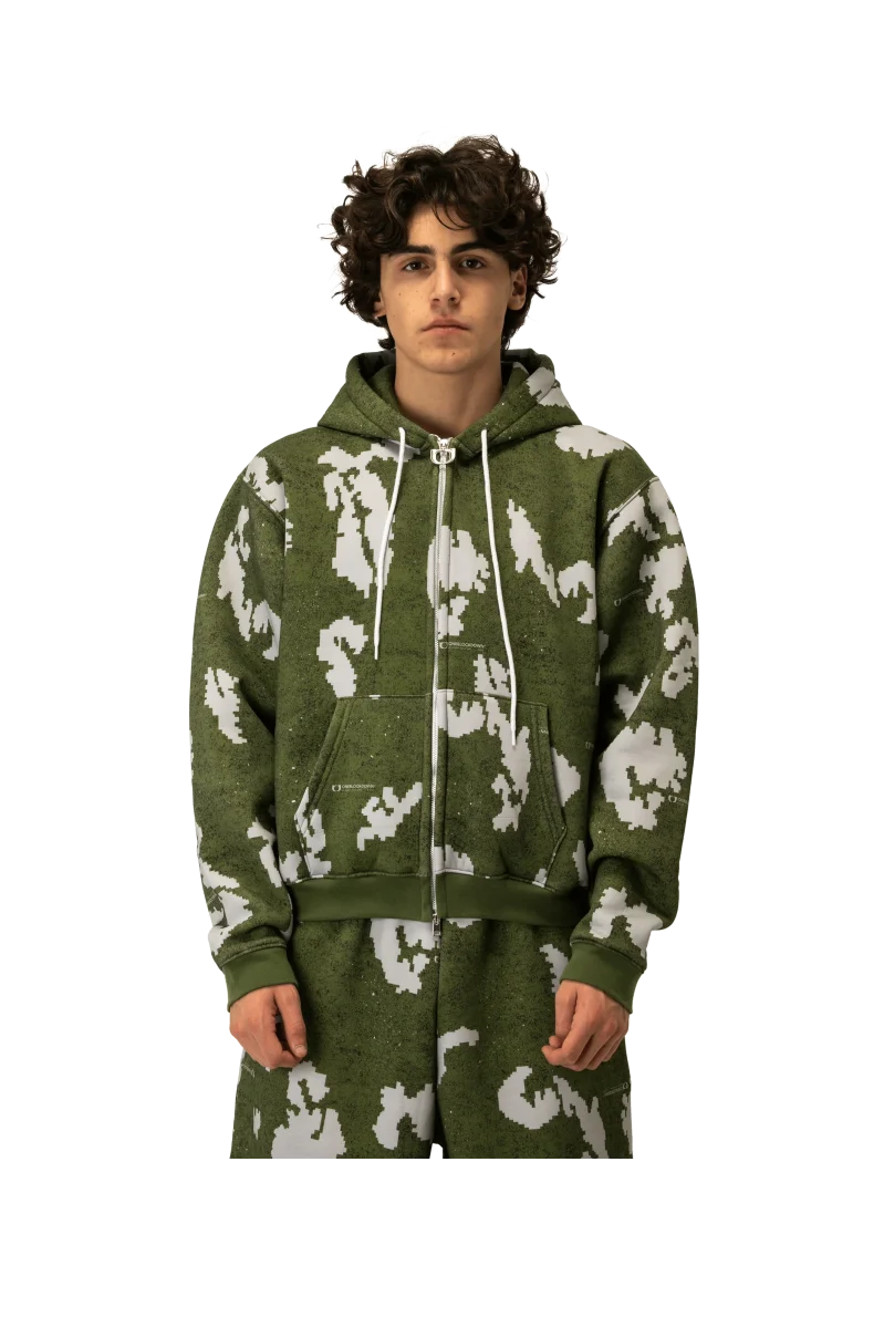 Moss Digi Camo Zipped Hoodie - immagine 9