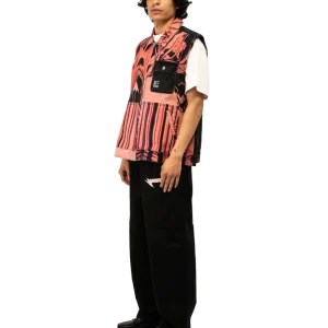 Flower Print Denim Sleeveless Jacket