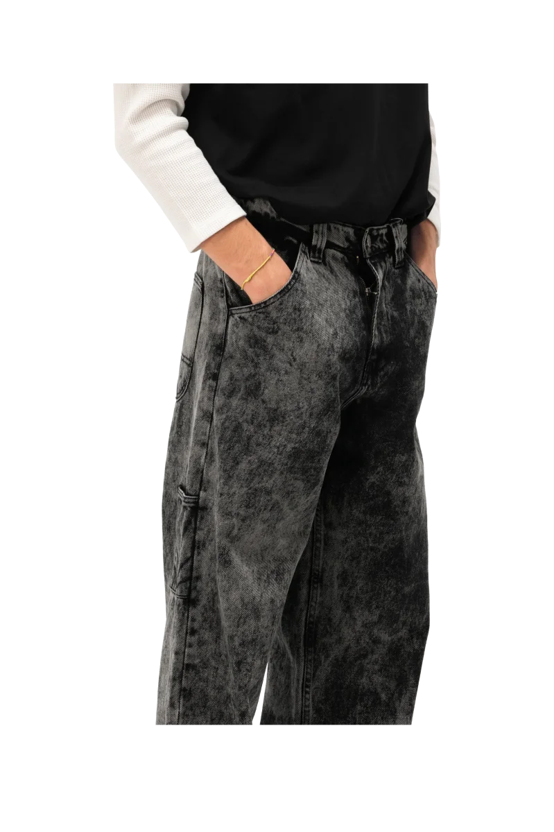 Acid Wash Carpenter Work Denim Pant Woven - immagine 5