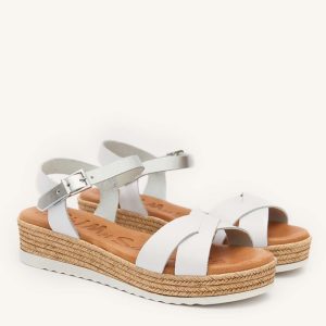 Sandalo donna bianco vera pelle “Amy” – oh! my sandals