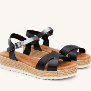 Sandalo donna nero vera pelle “Amy” – oh! my sandals
