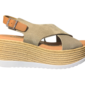 Sandalo donna taupe fascia incrocio “Martina” – oh! my sandals