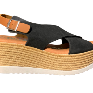 Sandalo donna nero fascia incrocio “Martina” – oh! my sandals