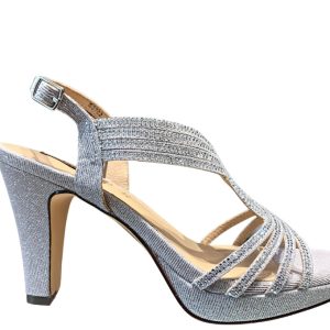 Sandalo elegante Argento con strass “Queen Helena”