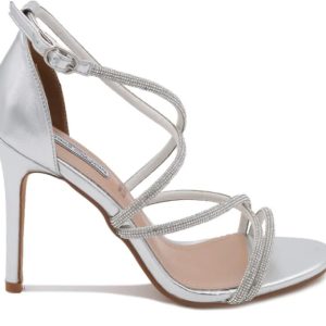 Sandalo elegante Argento tacco Alto “Brigitte” “Queen Helena”