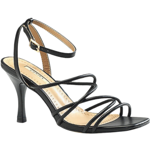 Sandalo elegante con listelli Nero “Ivy”