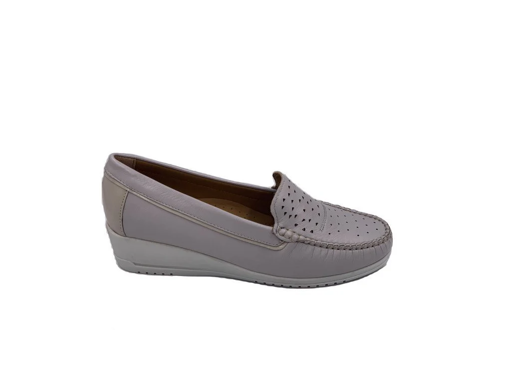 Sintonie mocassino forato con zeppa - immagine 3